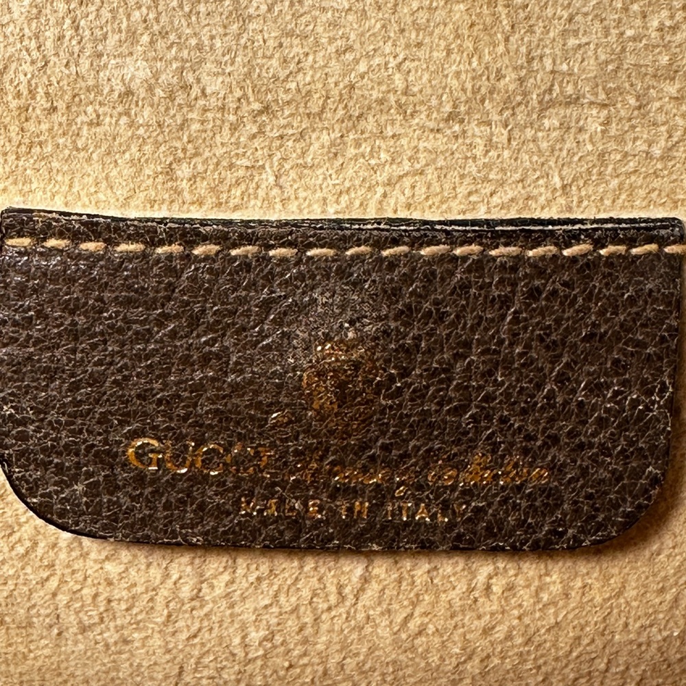 Gucci GG Supreme Web Stripe Clutch Wallet Crossbody Brown Vintage - Picture 2 of 15